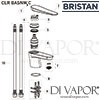 Bristan Claret Basin Mixer Tap without Waste White Chrome Spares